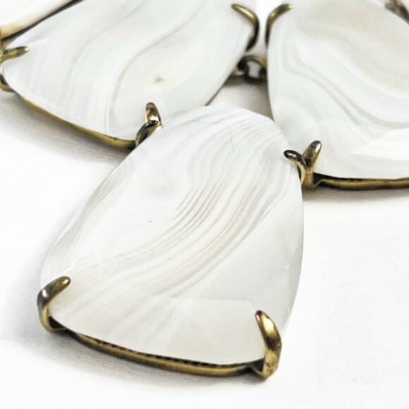 NEW Kendra Scott Banded Agate Harlow w/ Antique Brass Necklace - Picture 6 of 10